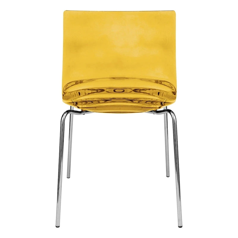 Chaise de salle à manger en acrylique avec pieds chromés Chaise d'appoint moderne Design vague d'eau