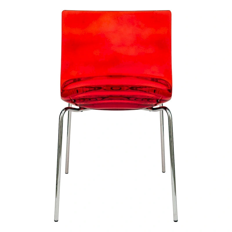 Chaise de salle à manger en acrylique avec pieds chromés Chaise d'appoint moderne Design vague d'eau