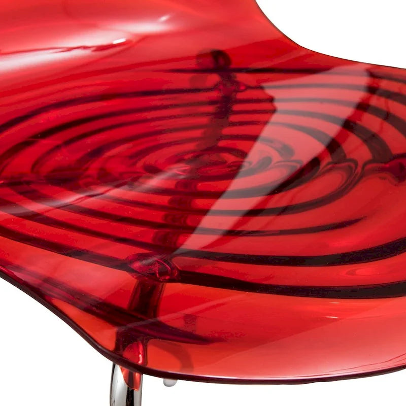 Chaise de salle à manger en acrylique avec pieds chromés Chaise d'appoint moderne Design vague d'eau