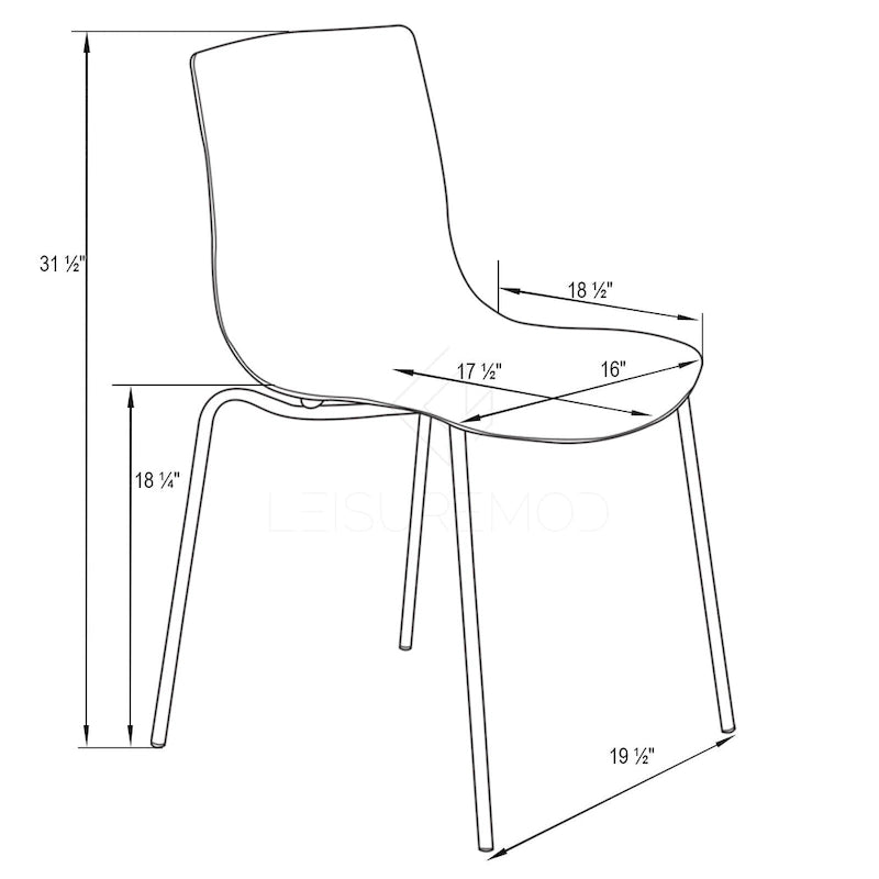 Chaise de salle à manger en acrylique avec pieds chromés Chaise d'appoint moderne Design vague d'eau