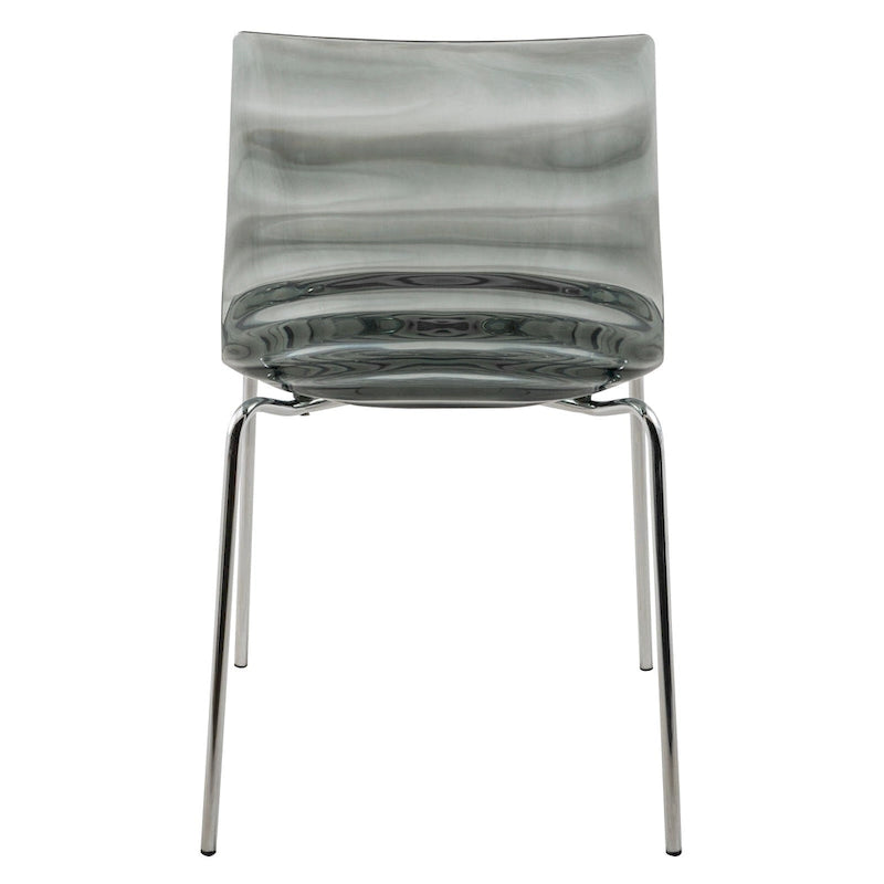 Chaise de salle à manger en acrylique avec pieds chromés Chaise d'appoint moderne Design vague d'eau