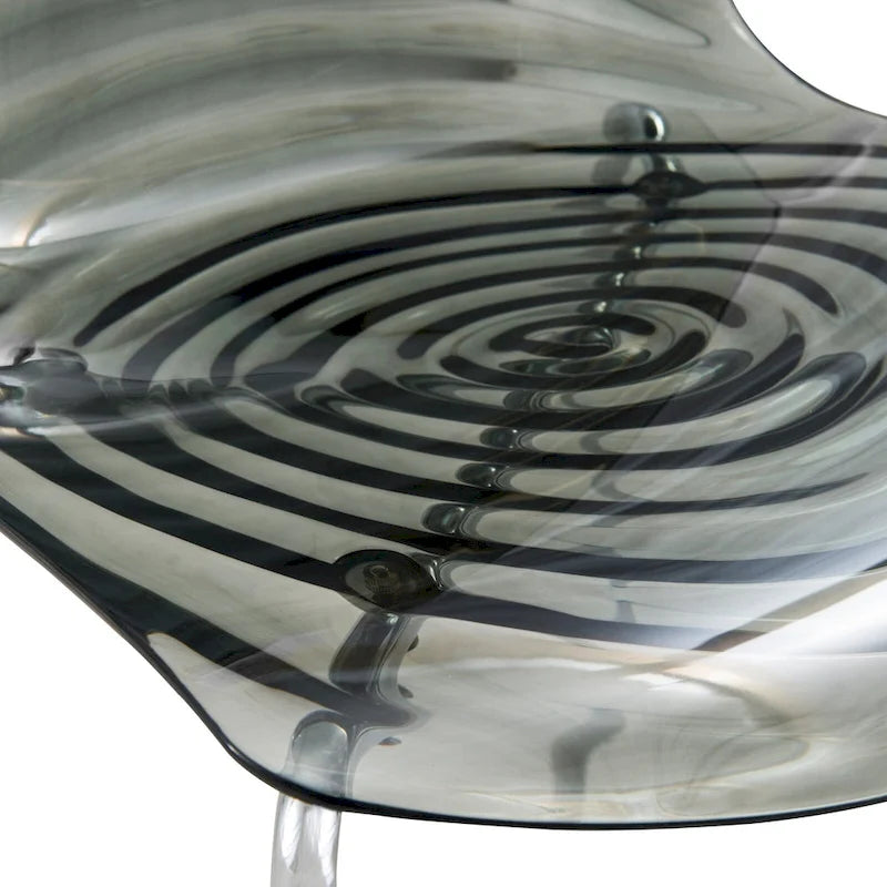 Chaise de salle à manger en acrylique avec pieds chromés Chaise d'appoint moderne Design vague d'eau