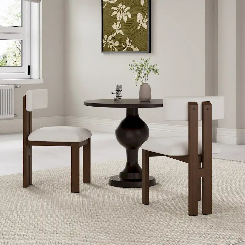 Chaise de salle à manger moderne capitonnée avec cadre en bois massif