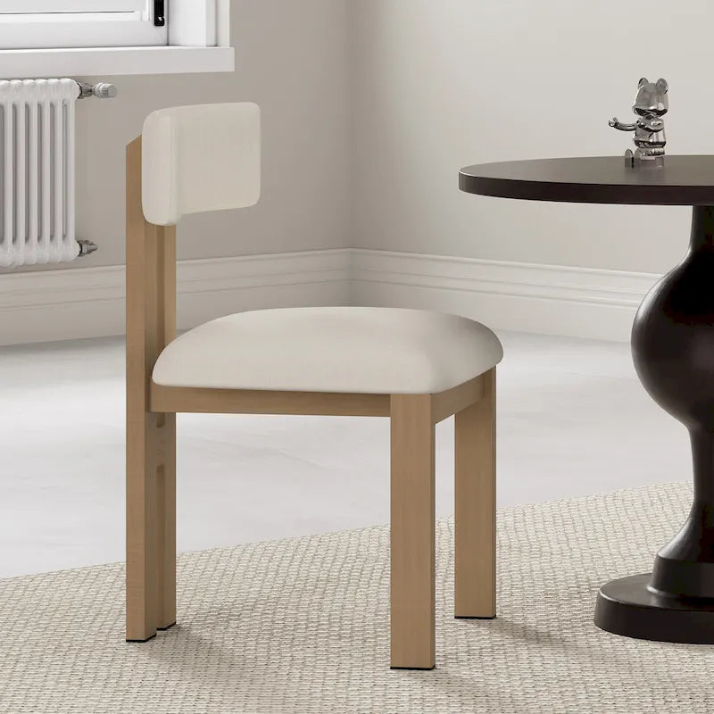 Chaise de salle à manger moderne capitonnée avec cadre en bois massif