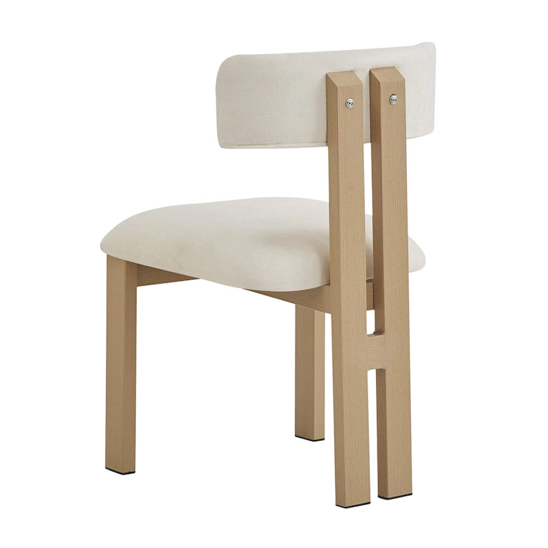 Chaise de salle à manger moderne capitonnée avec cadre en bois massif