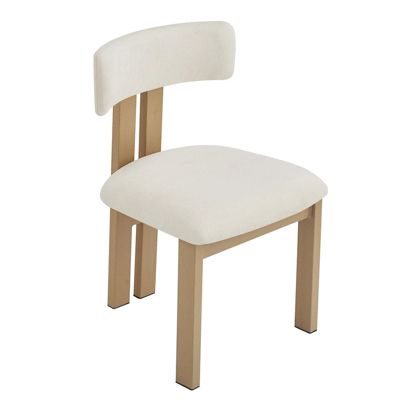 Chaise de salle à manger moderne capitonnée avec cadre en bois massif