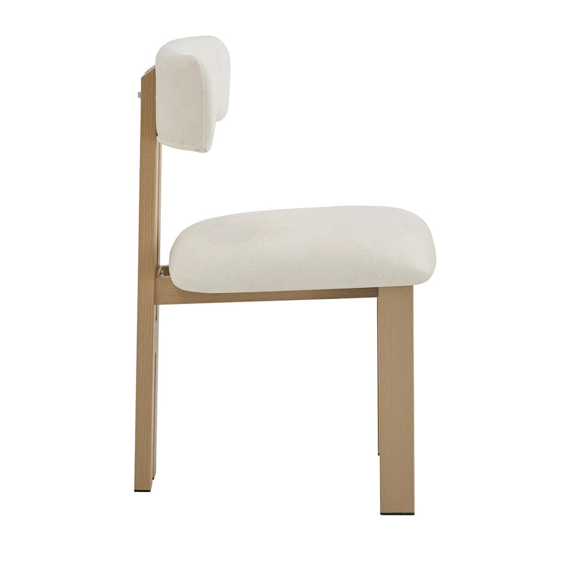 Chaise de salle à manger moderne capitonnée avec cadre en bois massif