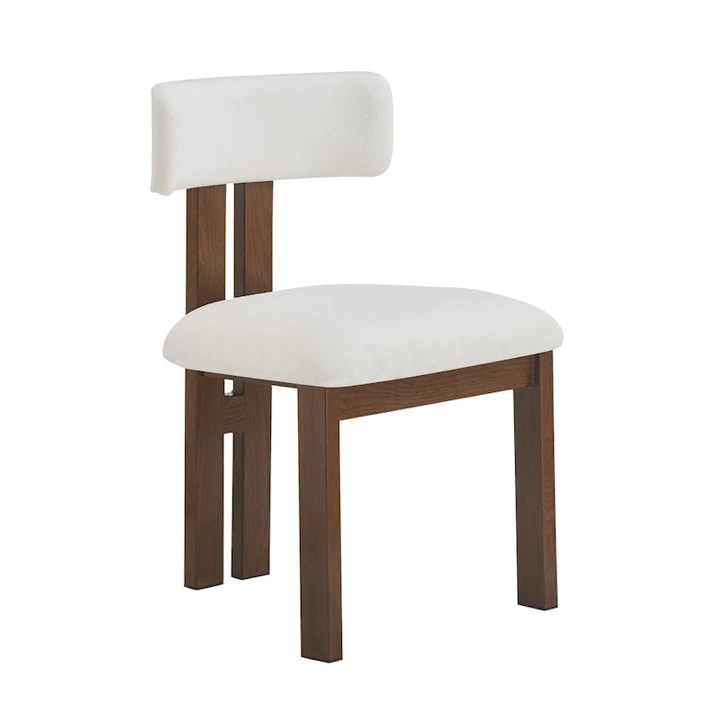 Chaise de salle à manger moderne capitonnée avec cadre en bois massif