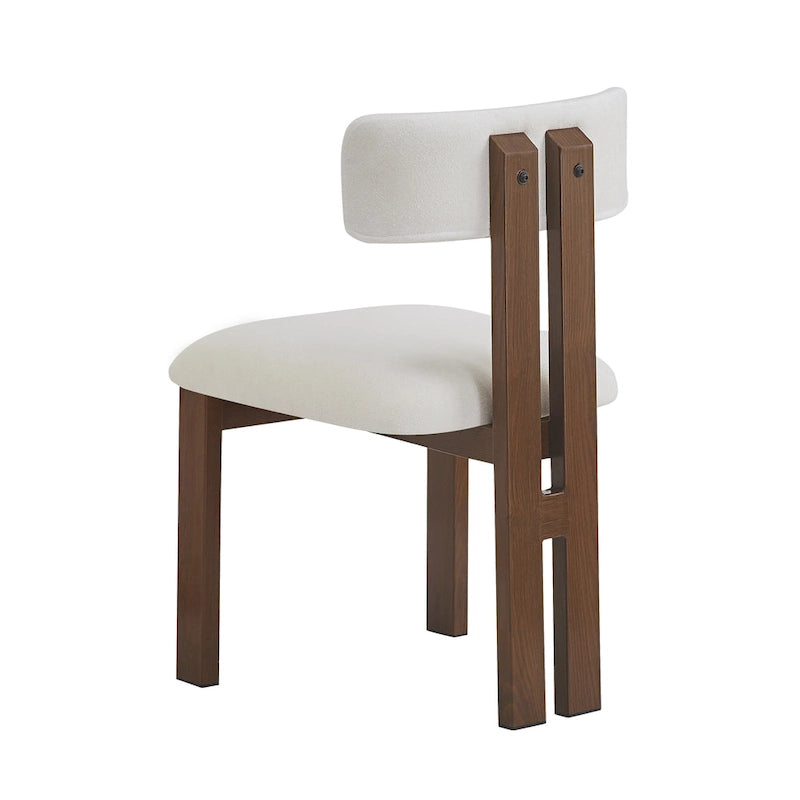 Chaise de salle à manger moderne capitonnée avec cadre en bois massif