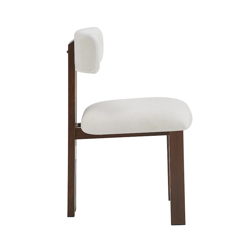 Chaise de salle à manger moderne capitonnée avec cadre en bois massif