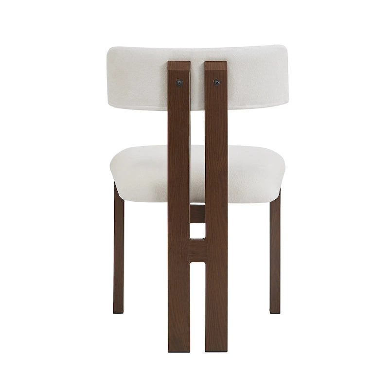 Chaise de salle à manger moderne capitonnée avec cadre en bois massif