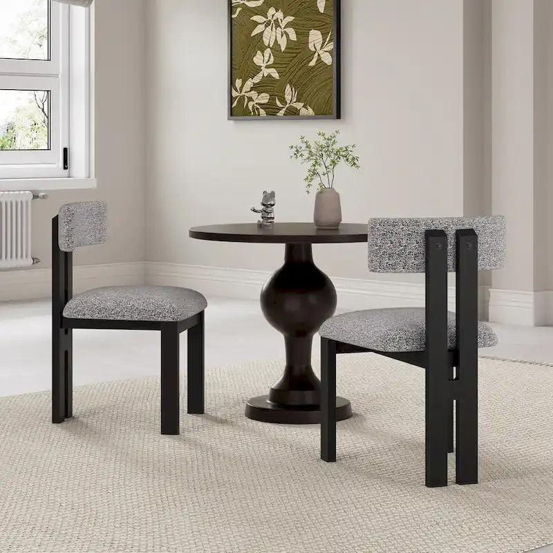 Chaise de salle à manger moderne capitonnée avec cadre en bois massif