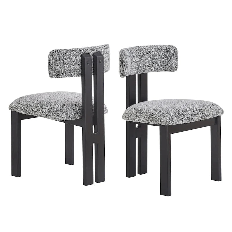Chaise de salle à manger moderne capitonnée avec cadre en bois massif