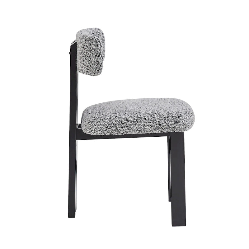Chaise de salle à manger moderne capitonnée avec cadre en bois massif