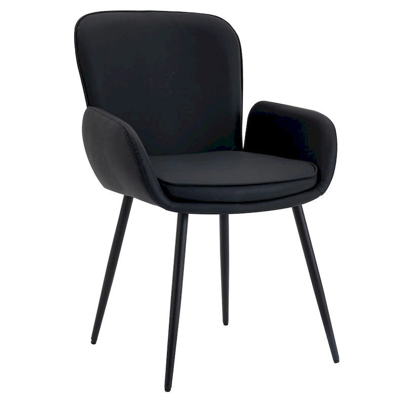 Chaise de salle à manger capitonnée anti-rayures pour chats avec pieds en métal mat