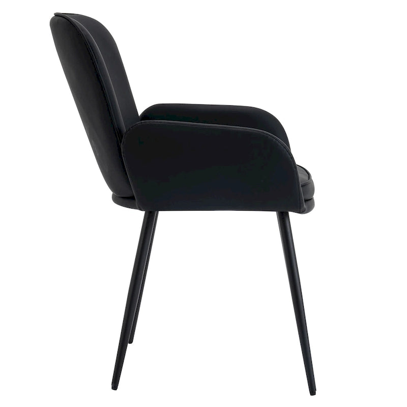 Chaise de salle à manger capitonnée anti-rayures pour chats avec pieds en métal mat