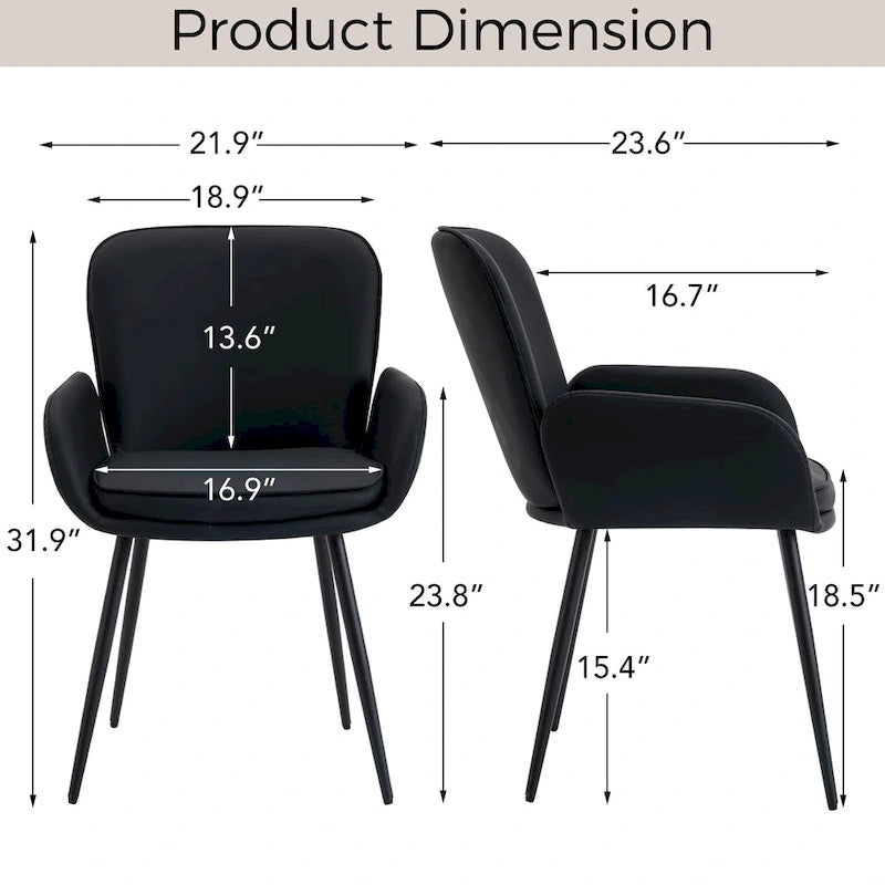 Chaise de salle à manger capitonnée anti-rayures pour chats avec pieds en métal mat