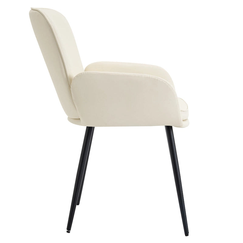 Chaise de salle à manger capitonnée anti-rayures pour chats avec pieds en métal mat