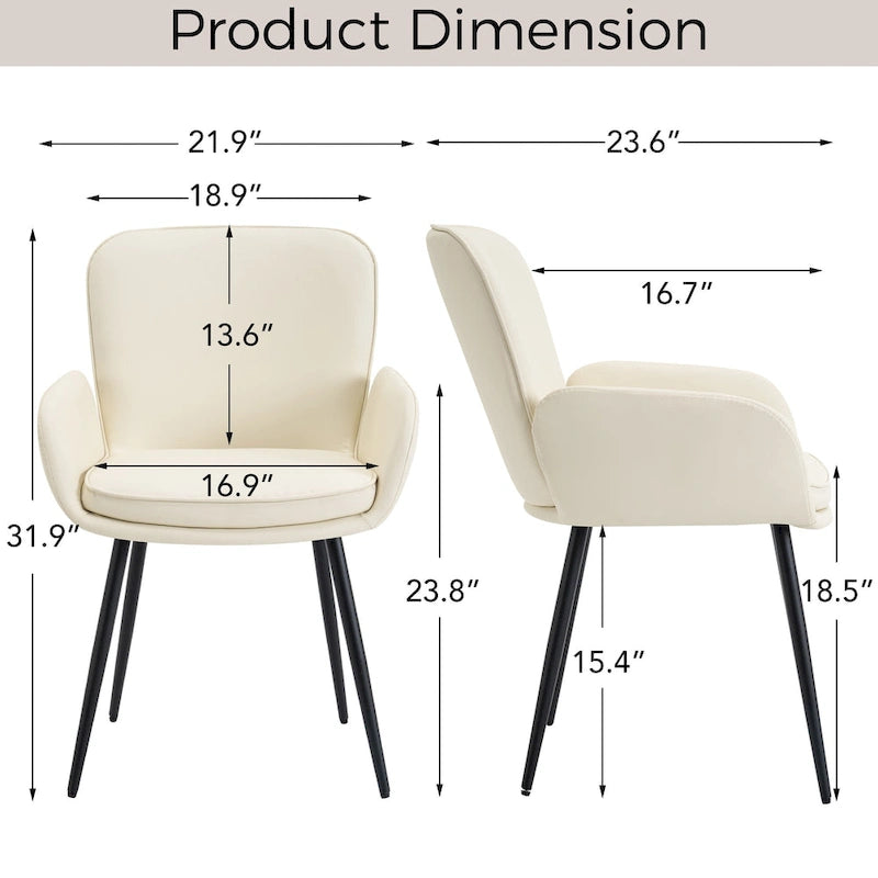 Chaise de salle à manger capitonnée anti-rayures pour chats avec pieds en métal mat