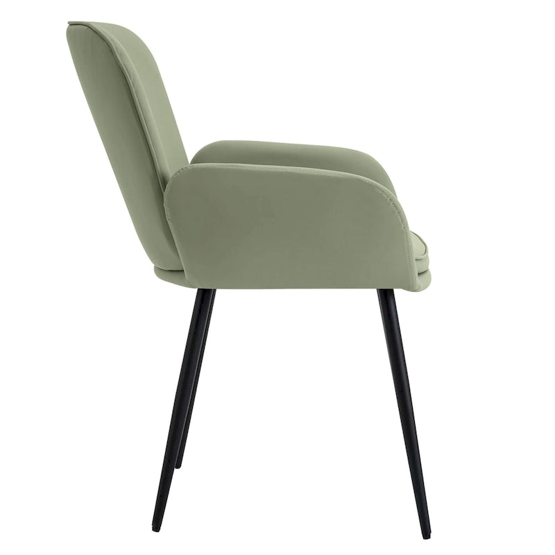 Chaise de salle à manger capitonnée anti-rayures pour chats avec pieds en métal mat