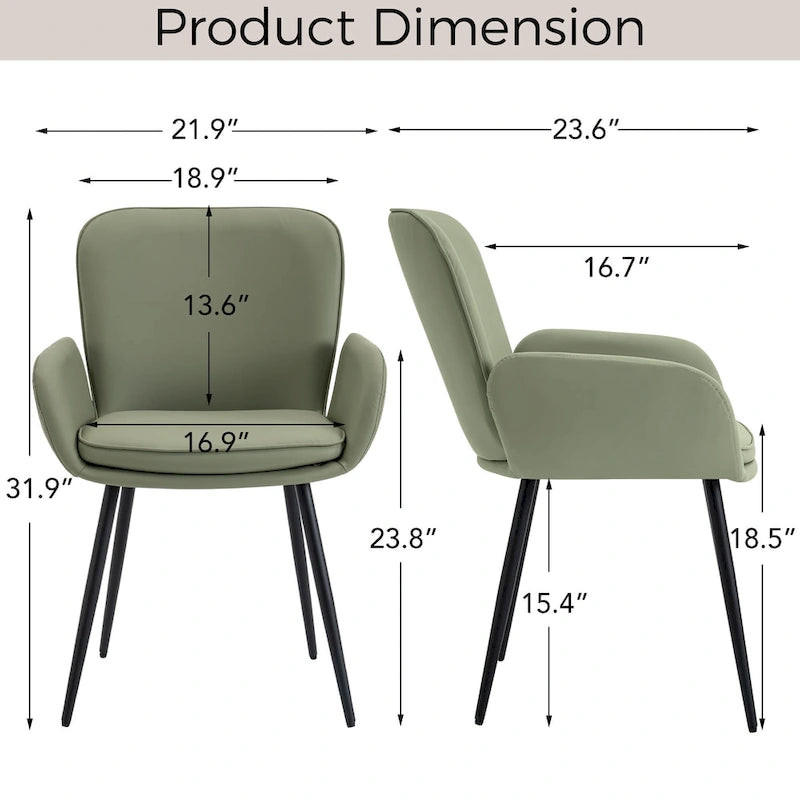 Chaise de salle à manger capitonnée anti-rayures pour chats avec pieds en métal mat