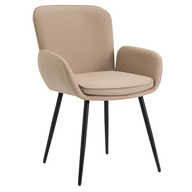 Chaise de salle à manger capitonnée anti-rayures pour chats avec pieds en métal mat