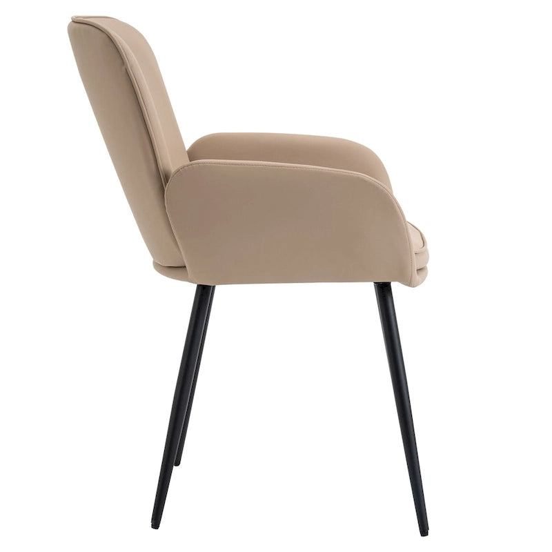 Chaise de salle à manger capitonnée anti-rayures pour chats avec pieds en métal mat