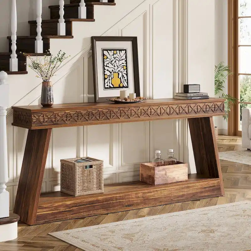Console de ferme à 2 niveaux pour entrée, salon, couloir