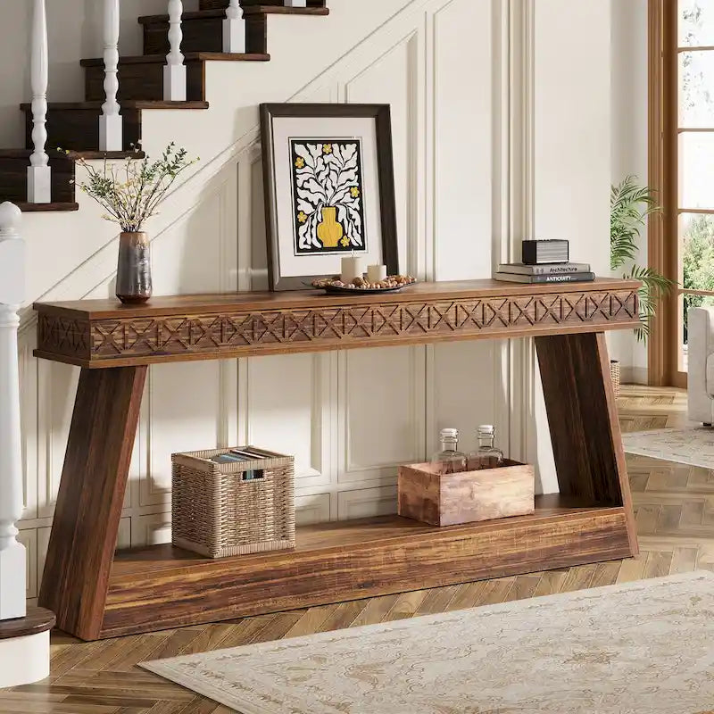 Console de ferme à 2 niveaux pour entrée, salon, couloir