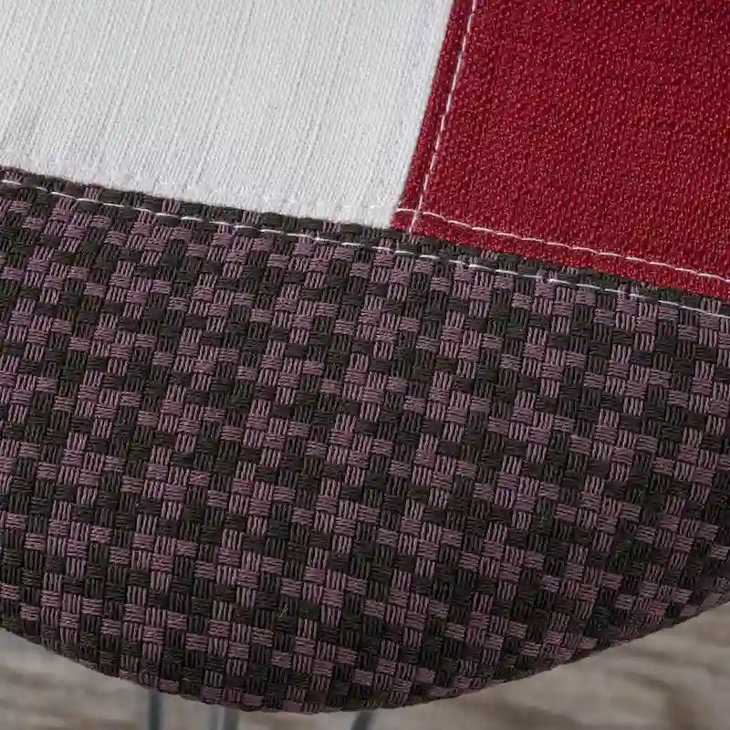 Chaise de salle à manger en tissu patchwork, base Eiffel bohème, structure en acier
