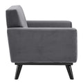 Fauteuil d'appoint en velours de performance avec boutons touffetés