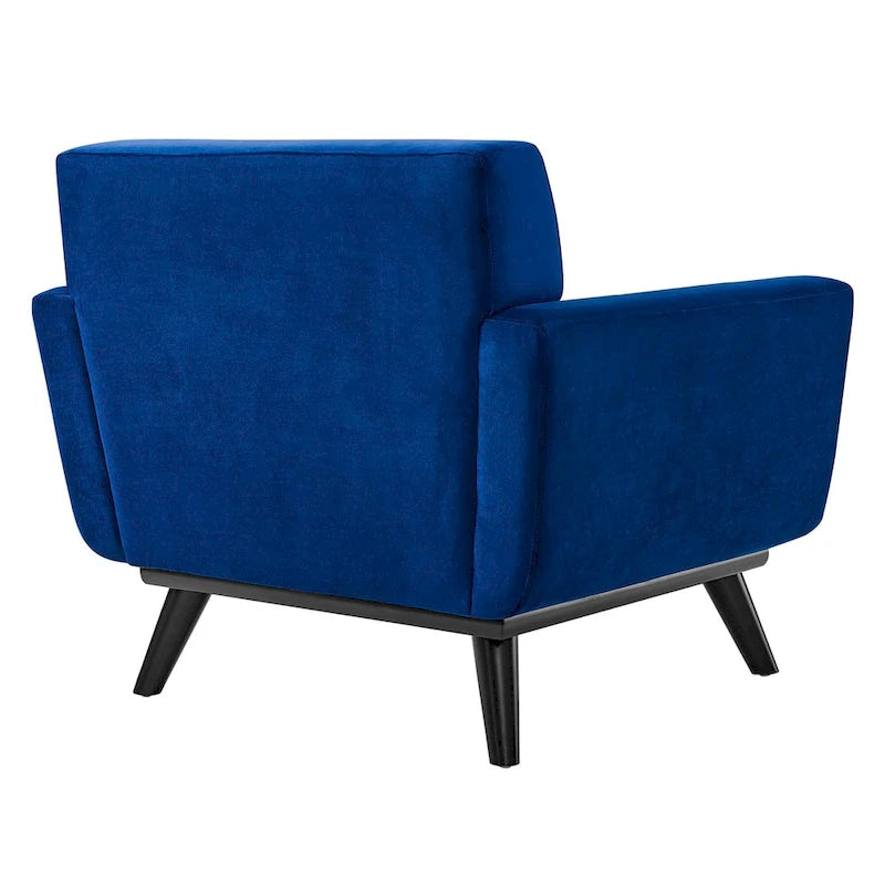 Fauteuil d'appoint en velours de performance avec boutons touffetés