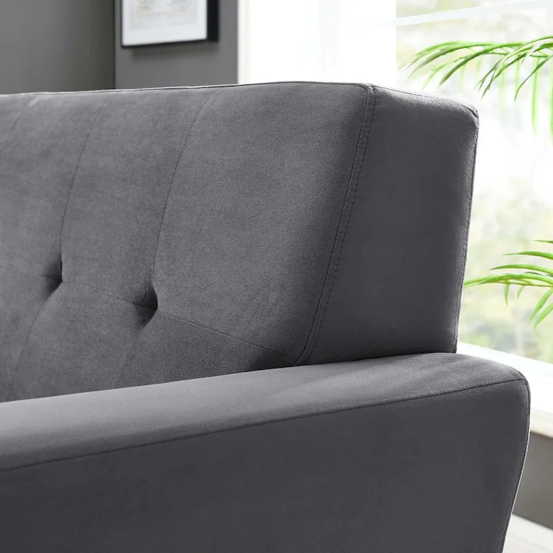 Fauteuil d'appoint en velours de performance avec boutons touffetés