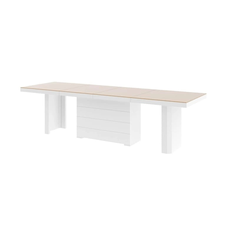 Table à manger extensible moderne laquée avec rallonges intégrées