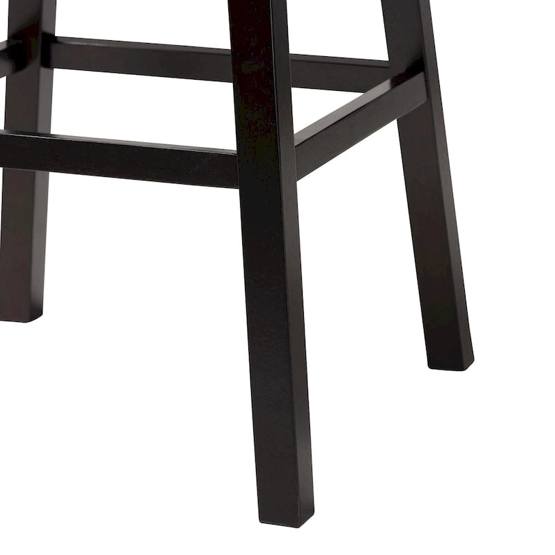 Tabouret de bar pivotant touffeté en similicuir marron avec garniture cloutée