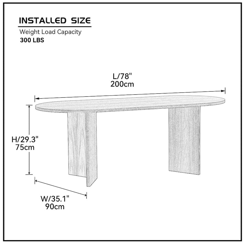 Table à manger ovale noire en MDF avec pied central style moderne
