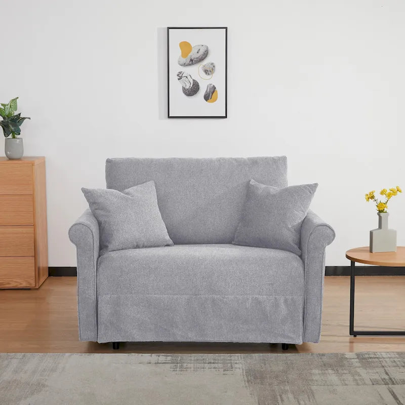 Fauteuil convertible en lit simple avec matelas pliant, rembourré et classique