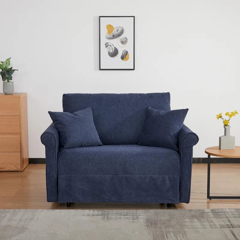 Fauteuil convertible en lit simple avec matelas pliant, rembourré et classique