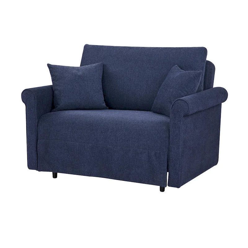 Fauteuil convertible en lit simple avec matelas pliant, rembourré et classique