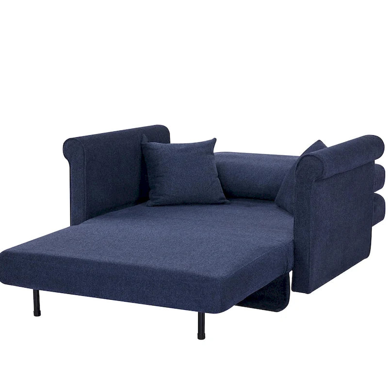Fauteuil convertible en lit simple avec matelas pliant, rembourré et classique