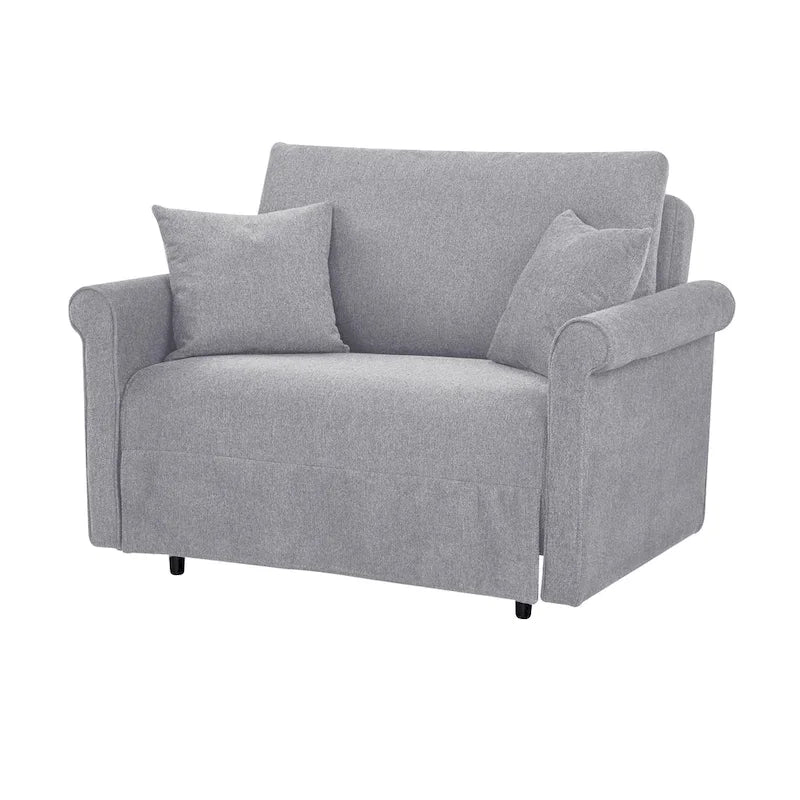 Fauteuil convertible en lit simple avec matelas pliant, rembourré et classique