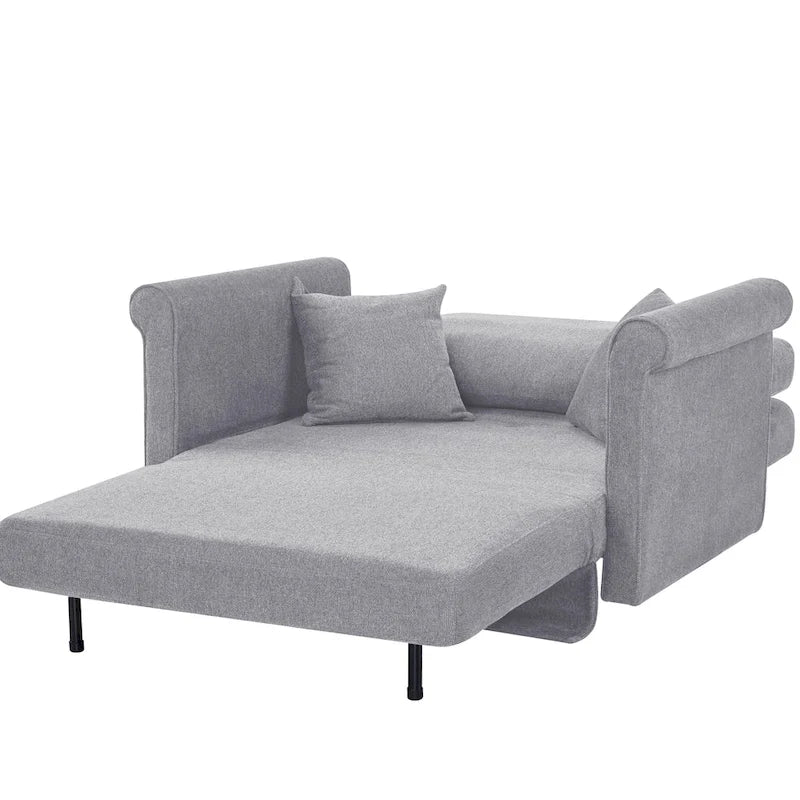 Fauteuil convertible en lit simple avec matelas pliant, rembourré et classique