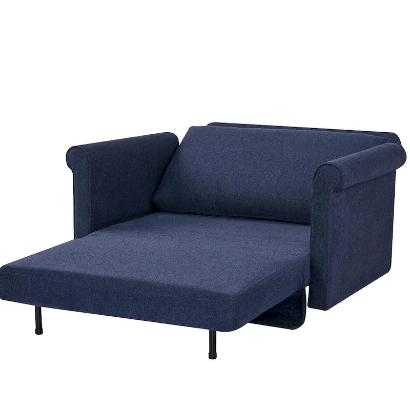 Fauteuil convertible en lit simple avec matelas pliant, rembourré et classique