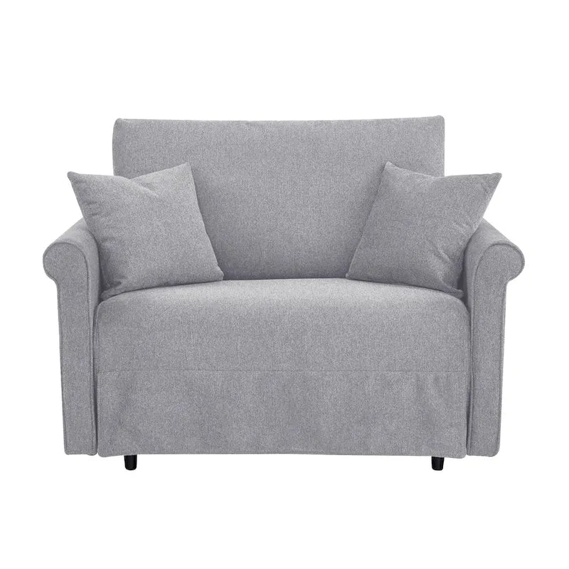 Fauteuil convertible en lit simple avec matelas pliant, rembourré et classique