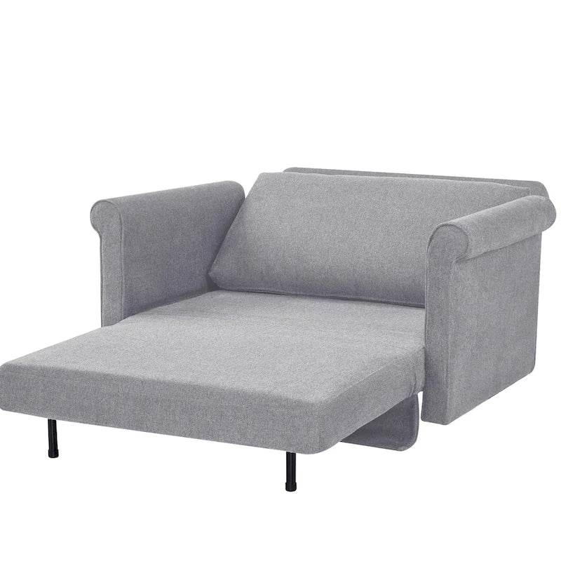 Fauteuil convertible en lit simple avec matelas pliant, rembourré et classique