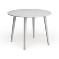 Table à manger ronde moderne avec pieds en bois massif et plateau en MDF