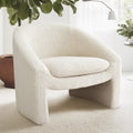 Fauteuil d'appoint rembourré en tissu bouclette style moderne