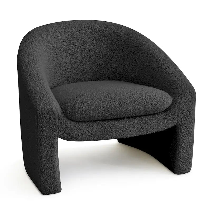 Fauteuil d'appoint rembourré en tissu bouclette style moderne