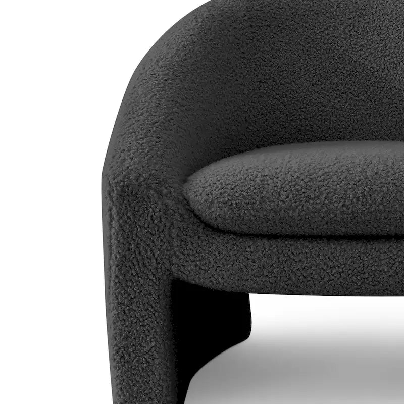 Fauteuil d'appoint rembourré en tissu bouclette style moderne