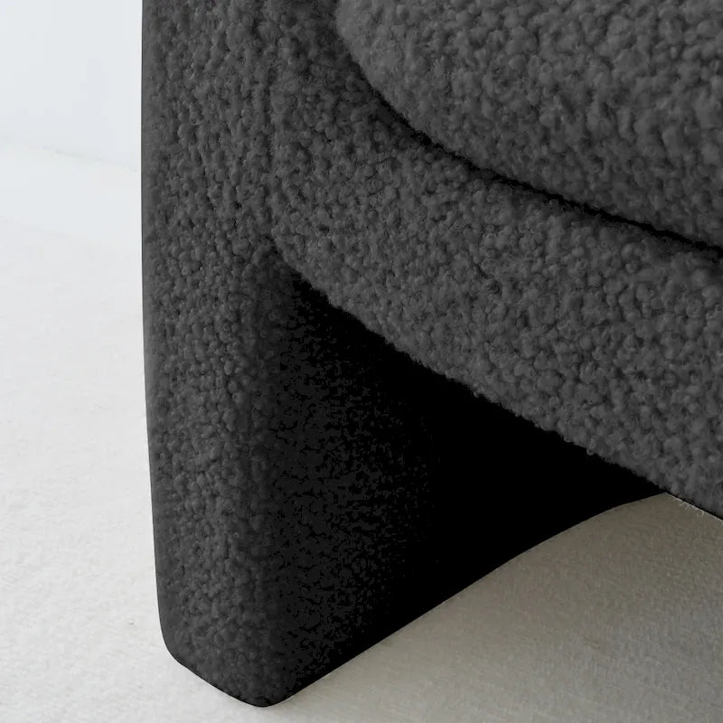Fauteuil d'appoint rembourré en tissu bouclette style moderne